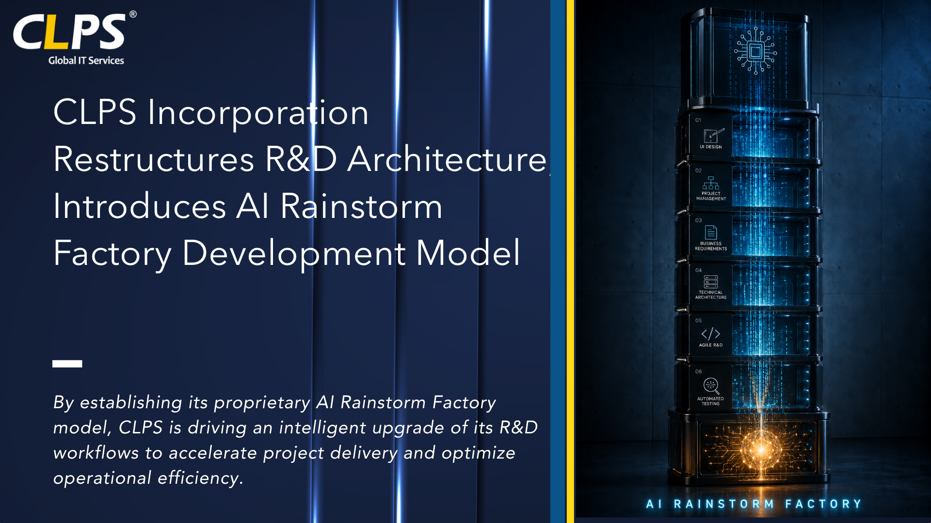 CLPS Incorporation Restructures R&D Architecture, Introduces AI Rainstorm Factory Development Model